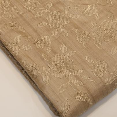 Tassar silk embroidery work fabric
