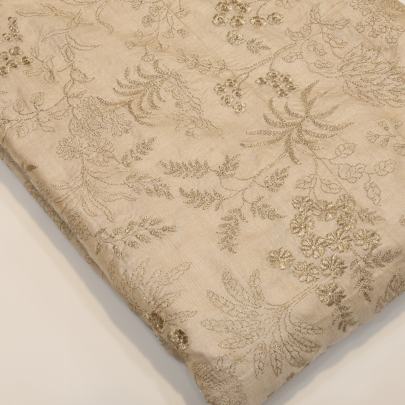 Tassar silk embroidery work fabric