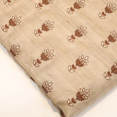 Tassar silk embroidery work fabric