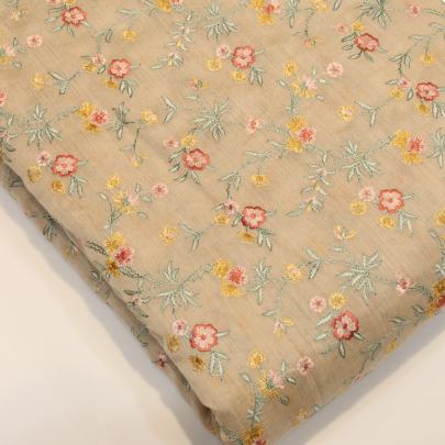 Tassar silk embroidery work fabric