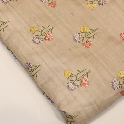 Tassar silk embroidery work fabric