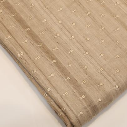 Tassar silk embroidery work fabric