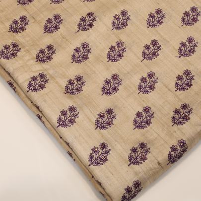 Tassar silk embroidery work fabric