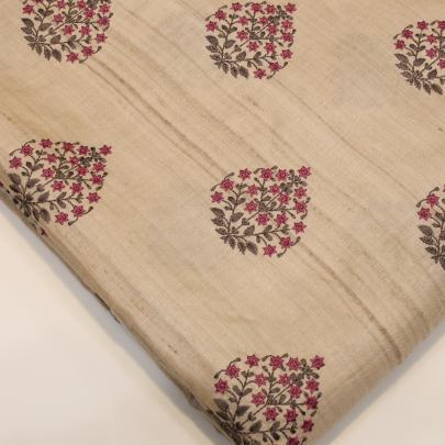 Tassar silk embroidery work fabric