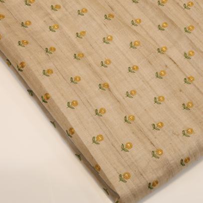 Tassar silk embroidery work fabric