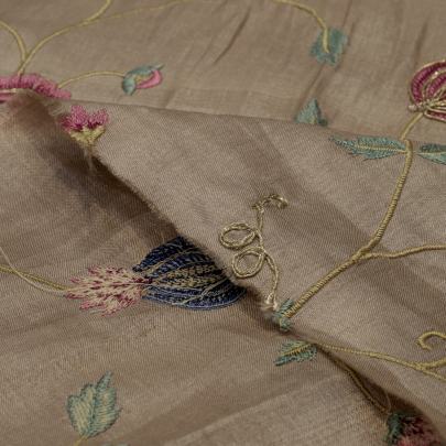 Tassar silk embroidery work fabric Banarasi Work